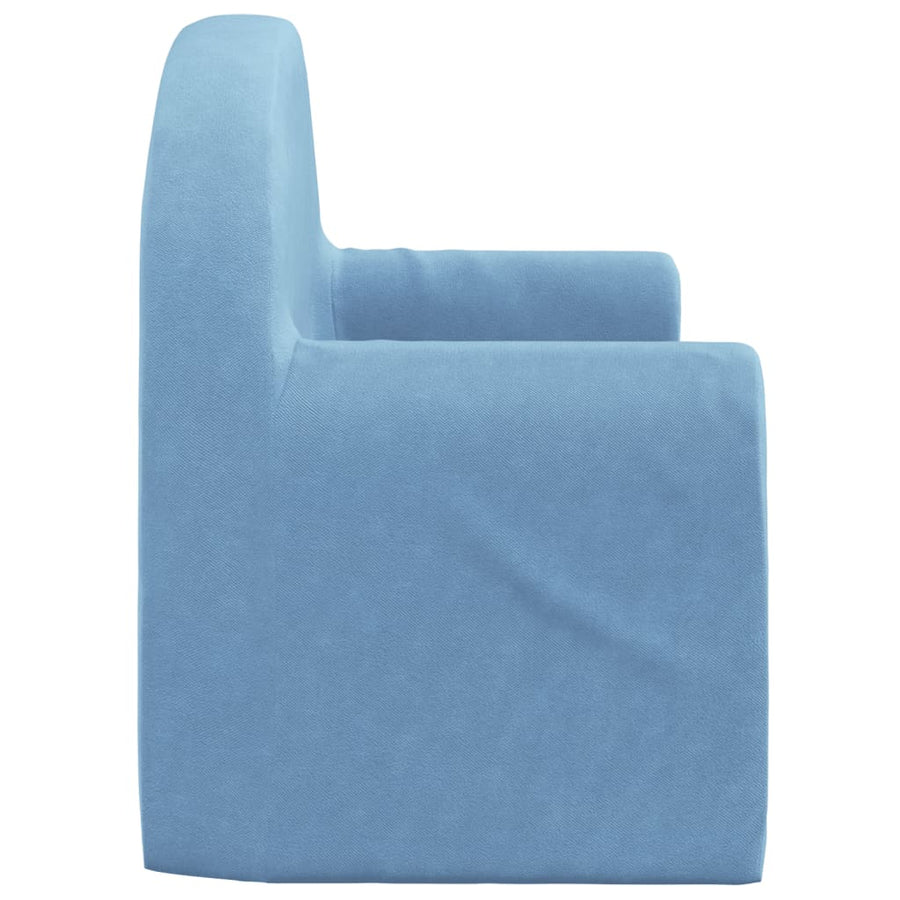 Kinder 2-Zits Zacht Pluche Blauw Slaapbank