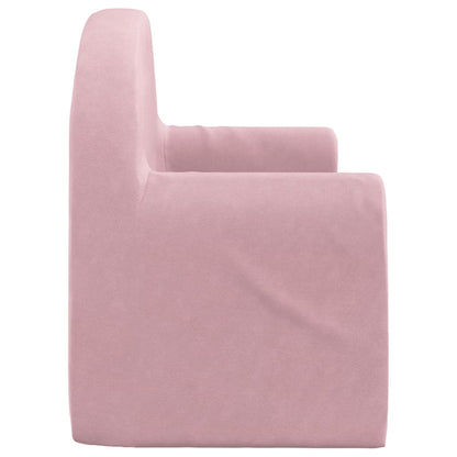 Kinder 2-Zits Zacht Pluche Roze Slaapbank
