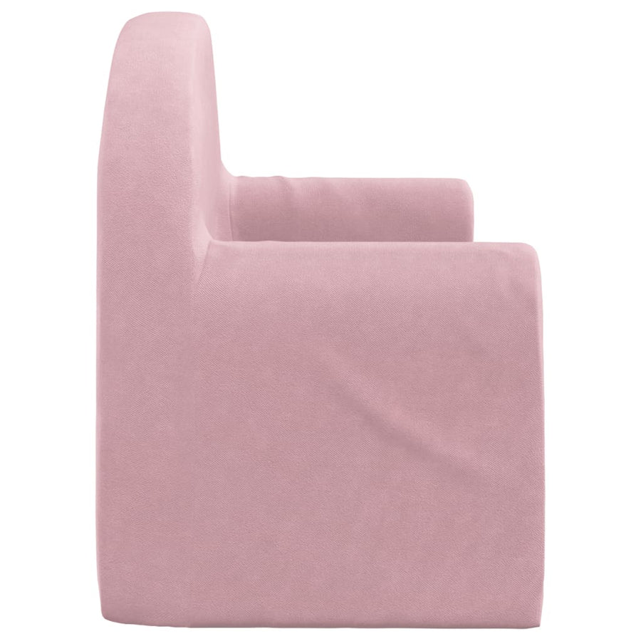 Kinder 2-Zits Zacht Pluche Roze Slaapbank