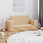 Children's sofa bed 2-seater soft plush cream