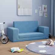 Kinderslaapbank 2-zits pluche blauw