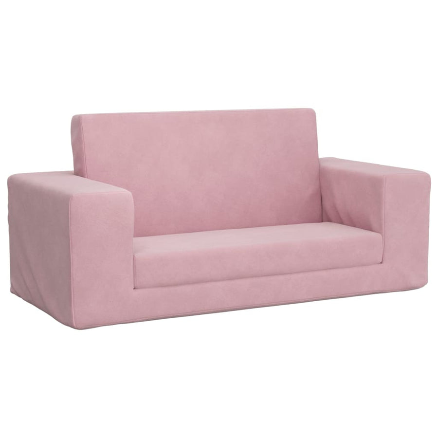 Kinderslaapbank 2-Zits Zacht Pluche Roze