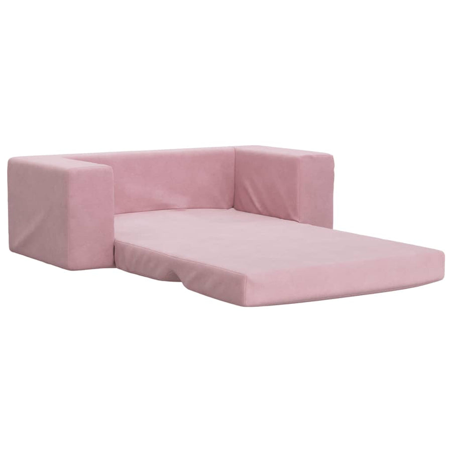Kinderslaapbank 2-Zits Zacht Pluche Roze