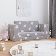 Kinderslaapbank 2-zits lichtgrijs sterren