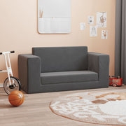 Kinderslaapbank 84x38x42 cm antraciet pluche
