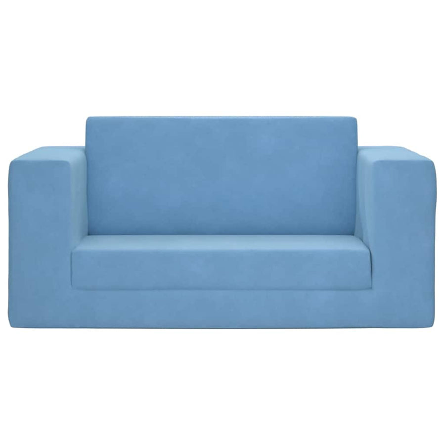 Kinderslaapbank 2-zits zacht pluche blauw