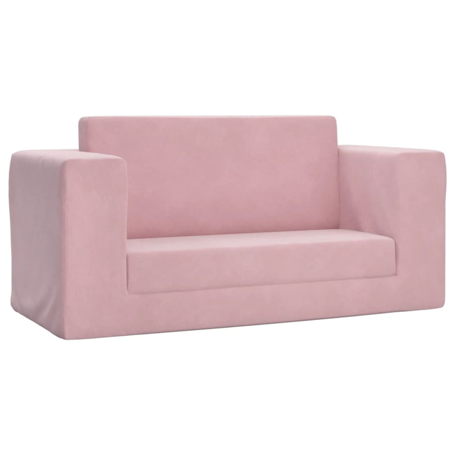 Kinderslaapbank 2-Zits Zacht Pluche Roze