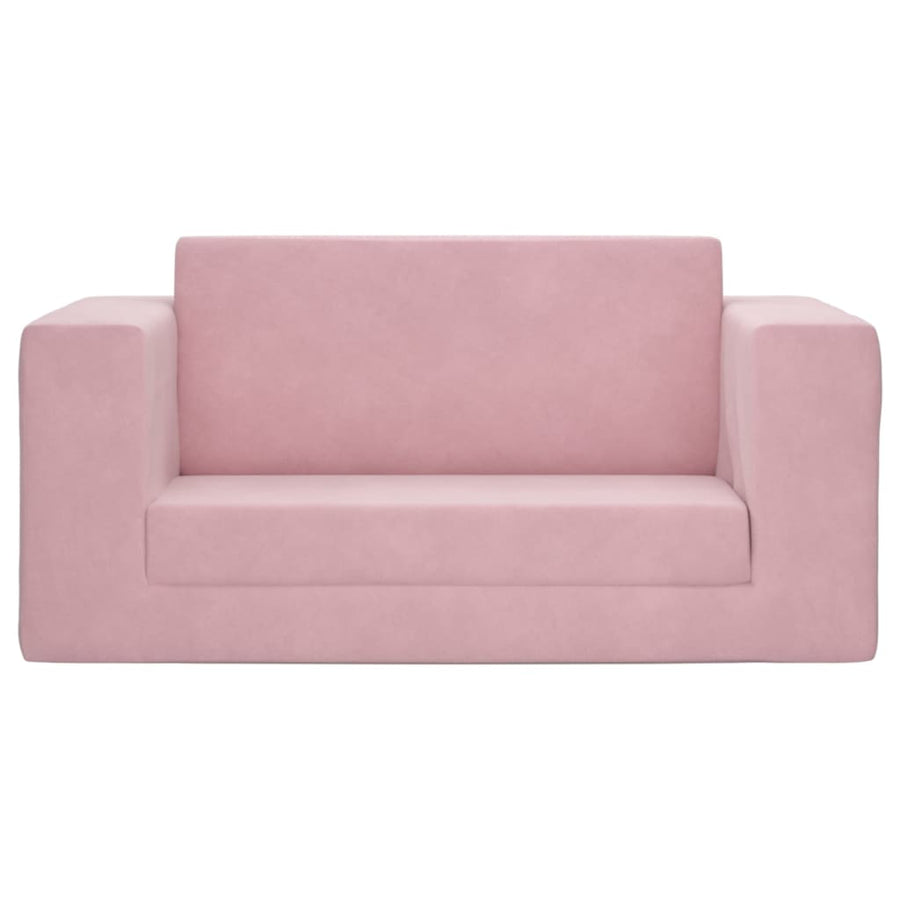 Kinderslaapbank 2-Zits Zacht Pluche Roze
