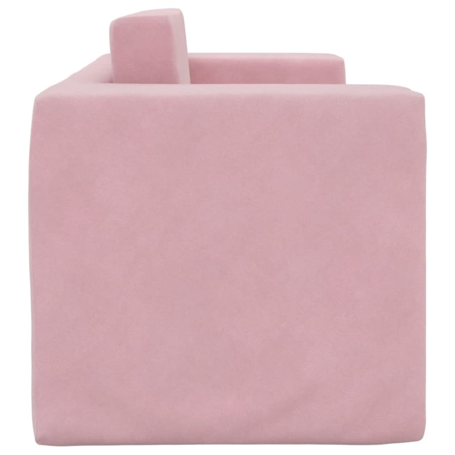 Kinderslaapbank 2-Zits Zacht Pluche Roze