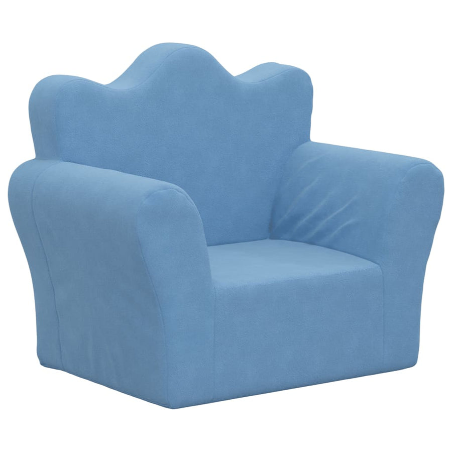 Kinderbank zacht pluche blauw