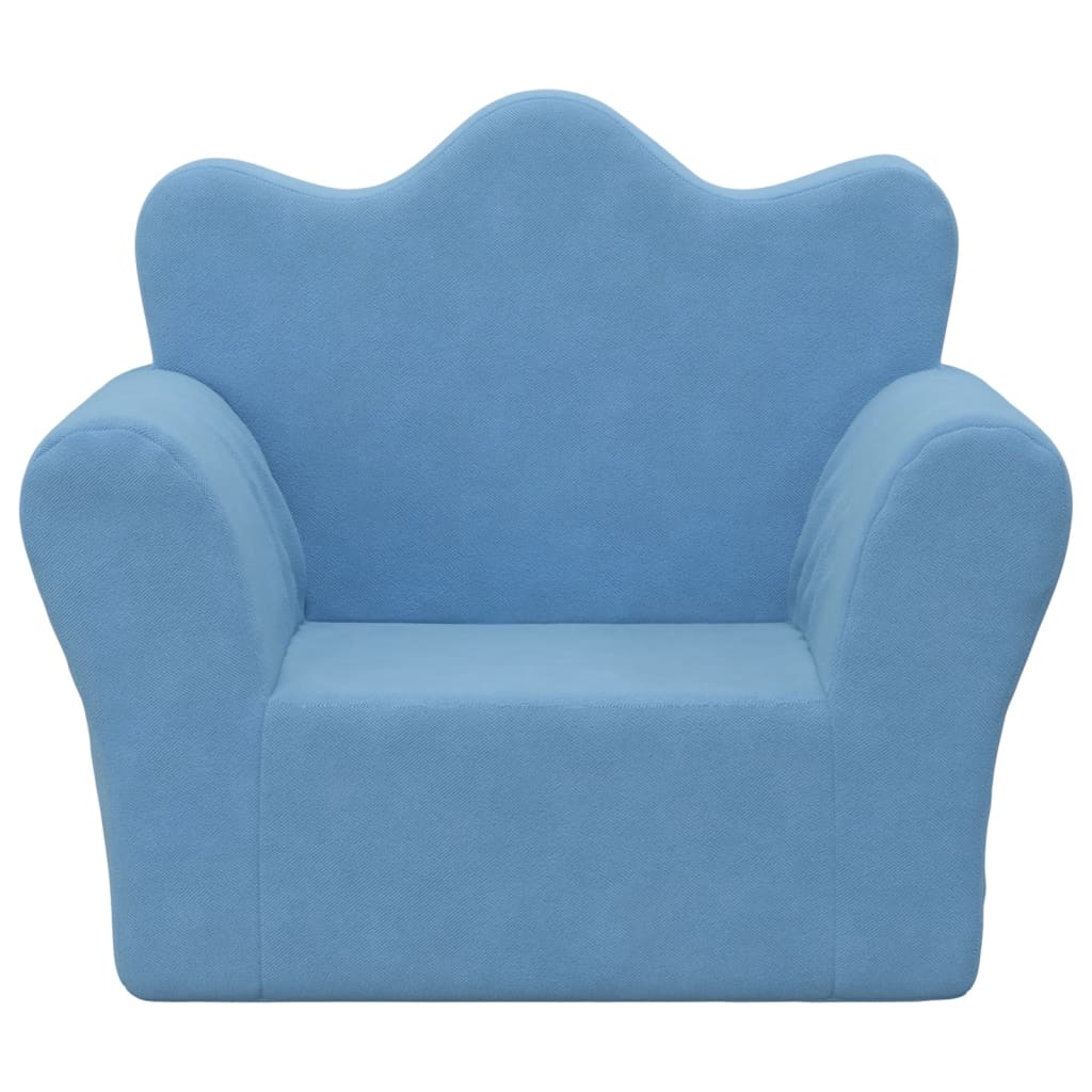 Kinderbank zacht pluche blauw