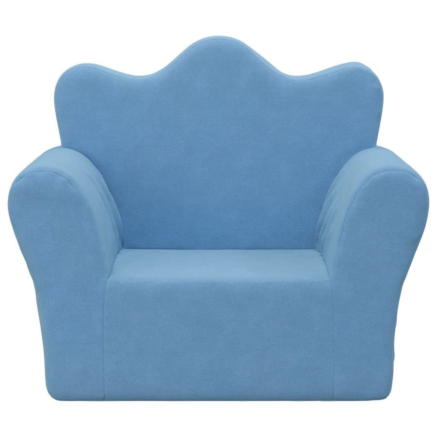 Kinderbank zacht pluche blauw