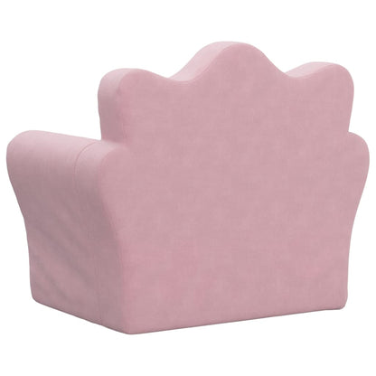 Kinderbank zacht pluche roze