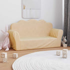 Children's 2-seater sofa soft plush cream-colored