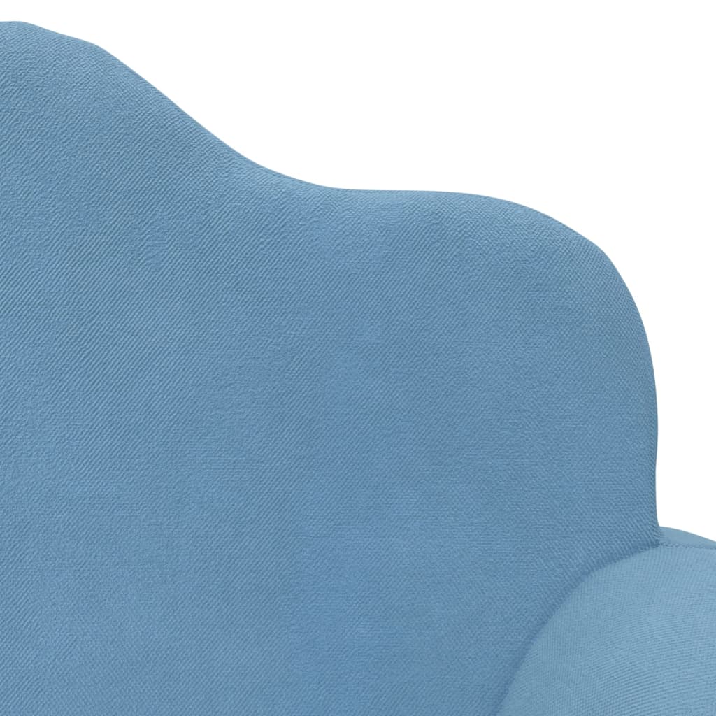 Kinderbank 2-Zits Zacht Pluche Blauw Tweezitsbank