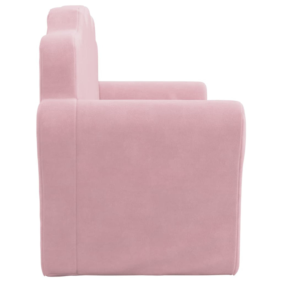 Kinderbank 2-Zits Zacht Pluche Roze Tweezitsbank