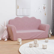 Kinderbank 2-zits roze pluche 94x34x48 cm