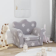 Kinderslaapbank lichtgrijs pluche