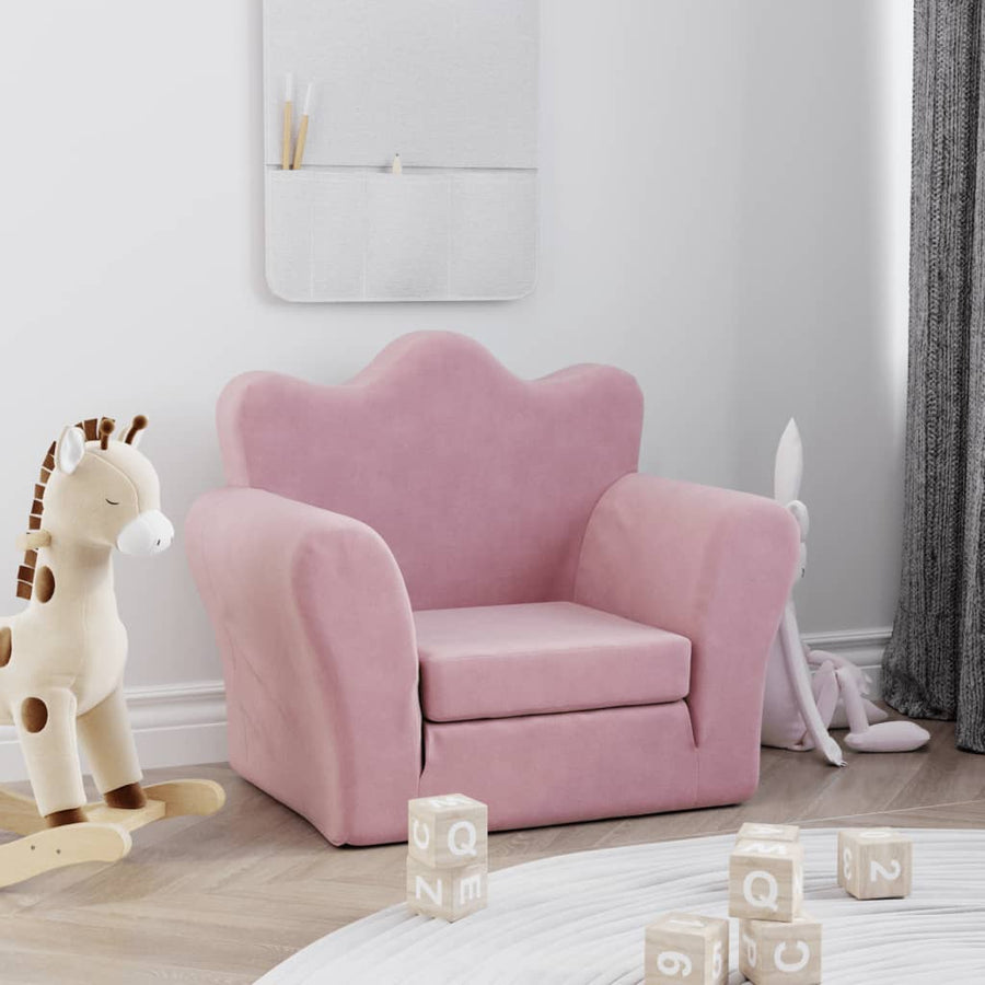 Kinderslaap Zacht Pluche Roze Bank