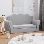 Kinderslaapbank 2-zits pluche lichtgrijs 94x34-90x48 cm