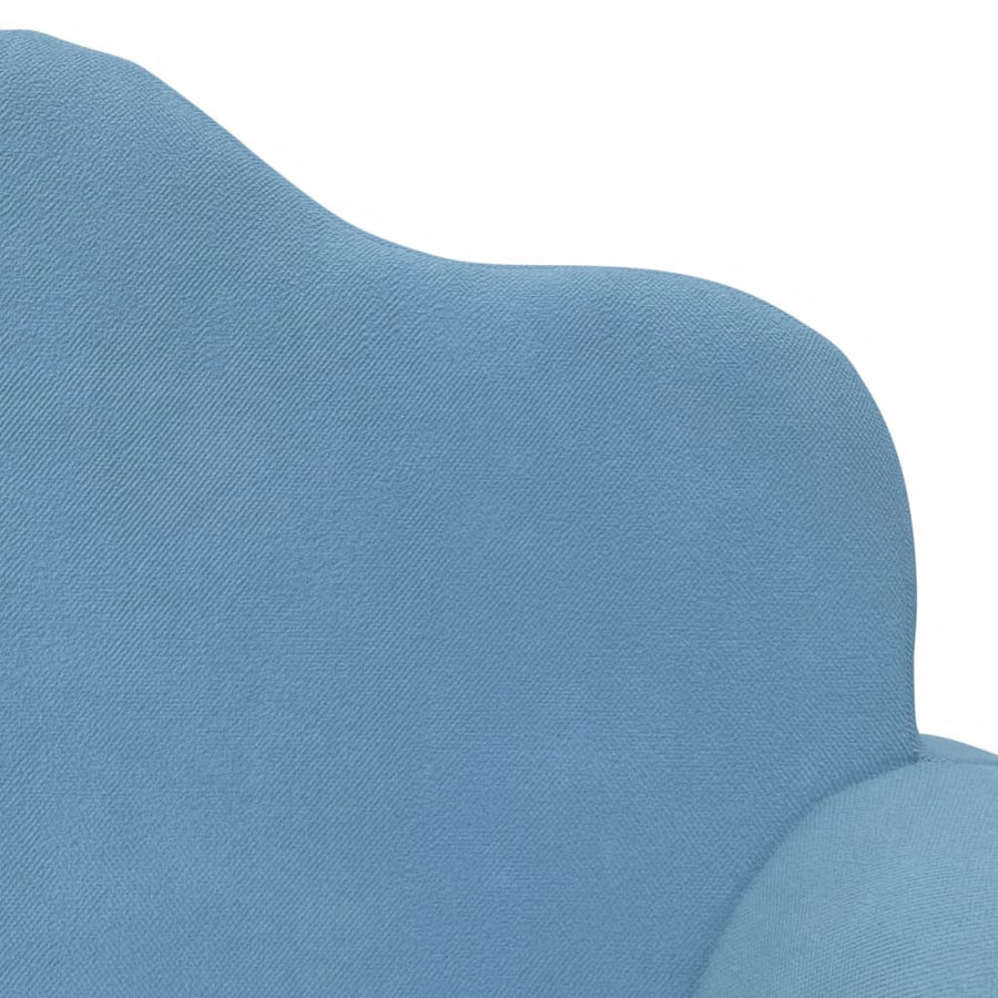 Kinder 2-Zits Zacht Pluche Blauw Slaapbank