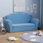 Kinderslaapbank pluche blauw 94x48 cm