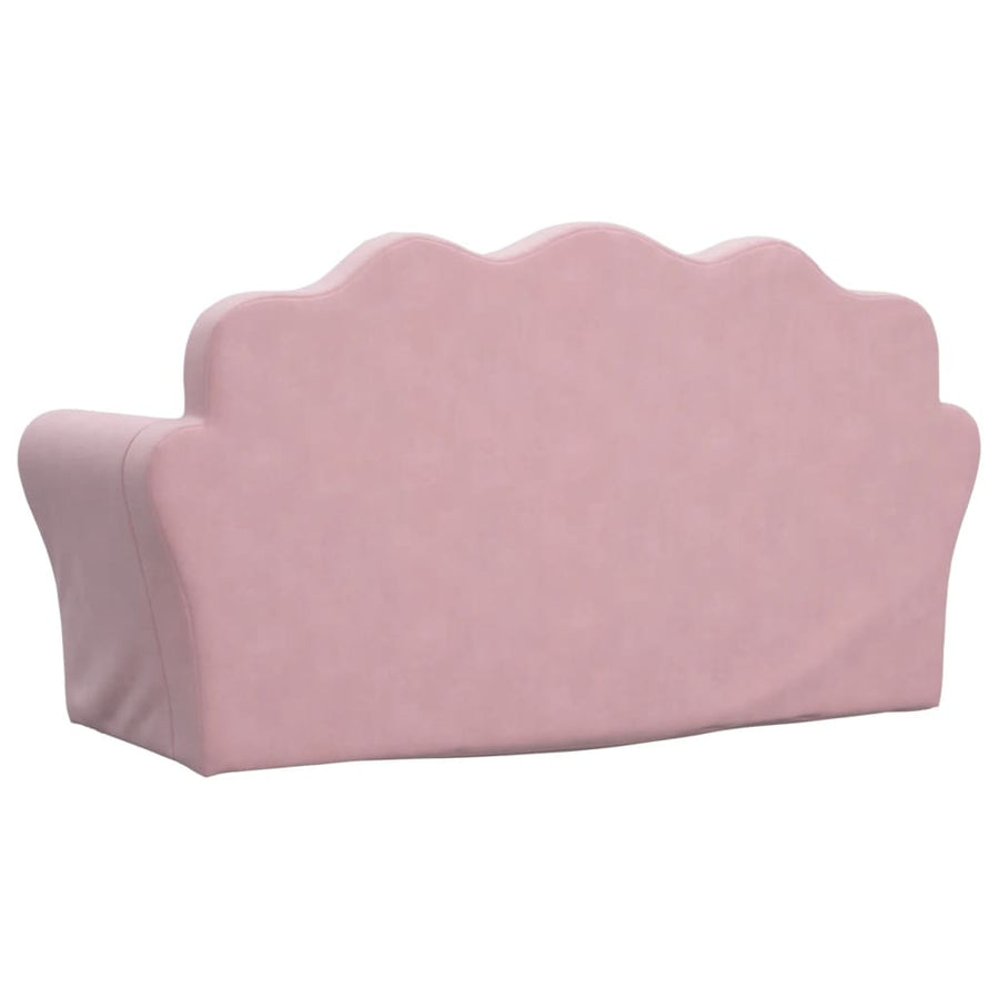 Kinder 2-Zits Zacht Pluche Roze Slaapbank