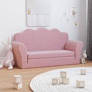 Kinderslaapbank 2-zits pluche roze 94x34-90x48 cm