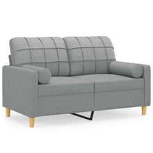 Tweezitsbank Met Sierkussens Stof 120 cm Lichtgrijs