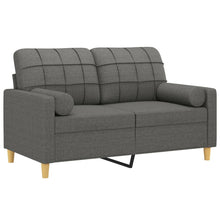 Tweezitsbank Met Sierkussens Stof 120 cm Donkergrijs