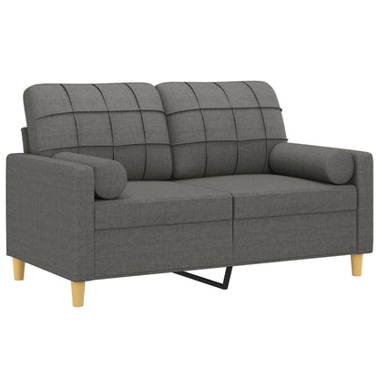 Tweezitsbank Met Sierkussens Stof 120 cm Donkergrijs