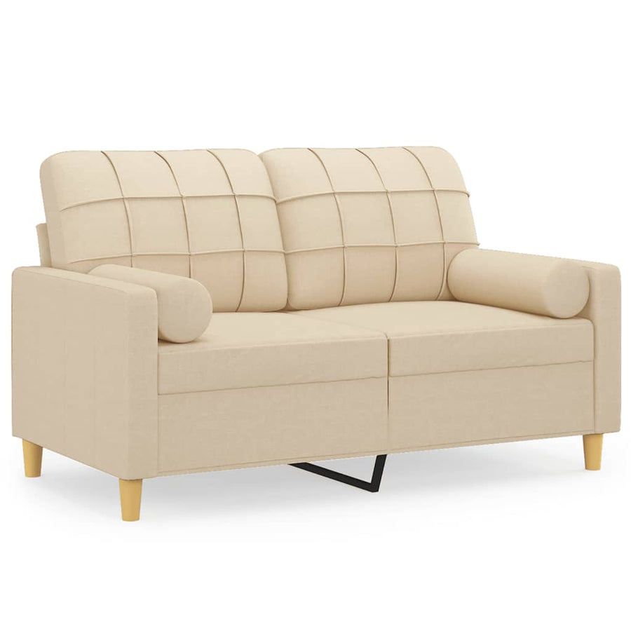 Tweezitsbank Met Sierkussens Stof Kleurig 120 cm Crème
