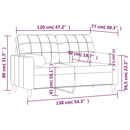 Tweezitsbank Met Sierkussens Stof Kleurig 120 cm Crème