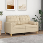 Tweezitsbank 120 cm stof crèmekleurig