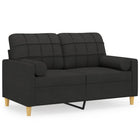 Tweezitsbank 120 cm stof zwart met sierkussens
