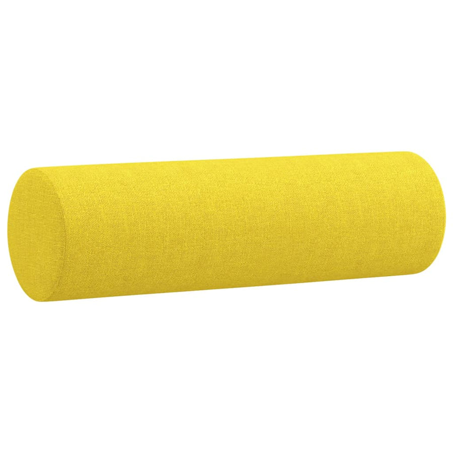 Tweezitsbank Met Sierkussens Stof 120 cm Lichtgeel
