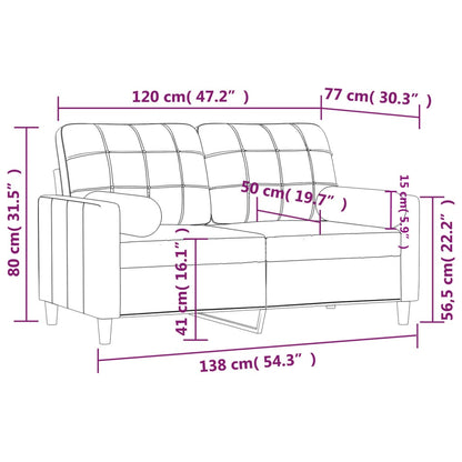 Tweezitsbank Met Sierkussens Stof 120 cm Lichtgeel