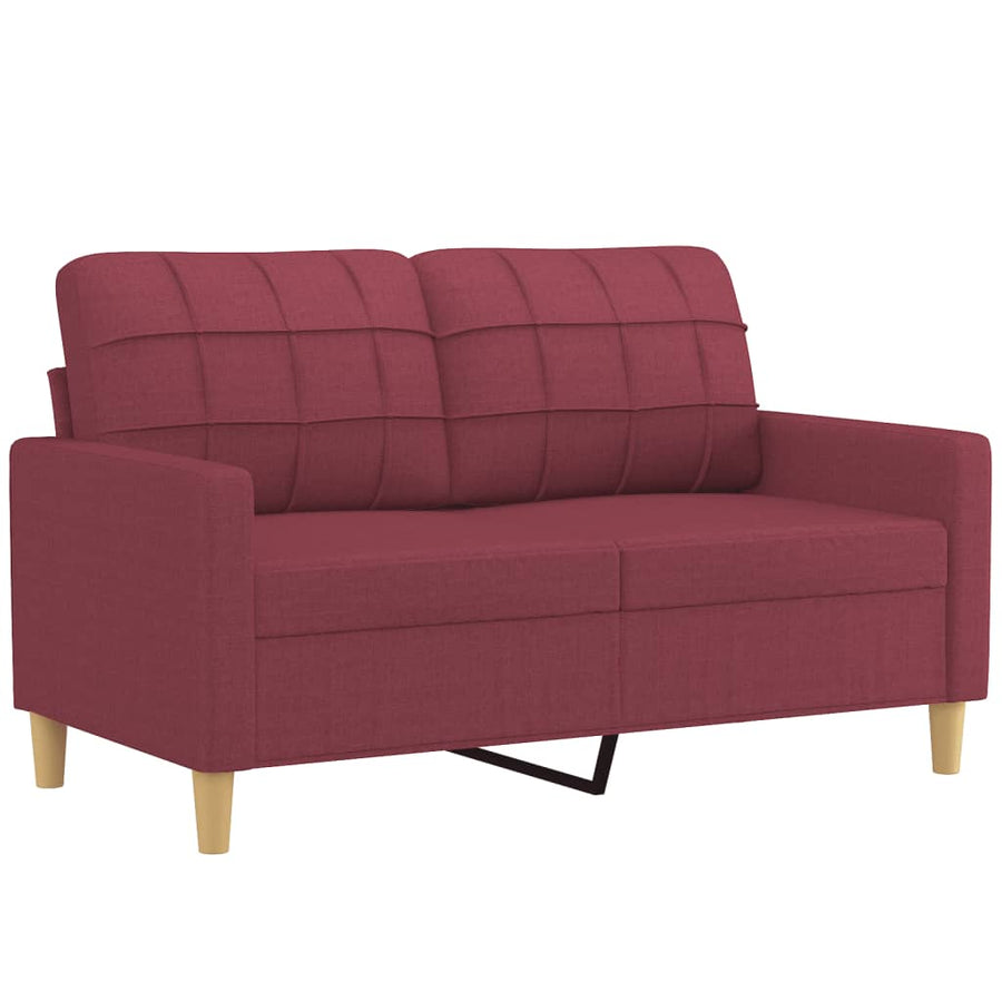 Tweezitsbank Met Sierkussens Stof 120 cm Wijnrood