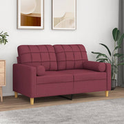 Tweezitsbank 120 cm stof wijnrood