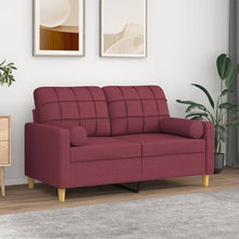 Tweezitsbank Met Sierkussens Stof 120 cm Wijnrood