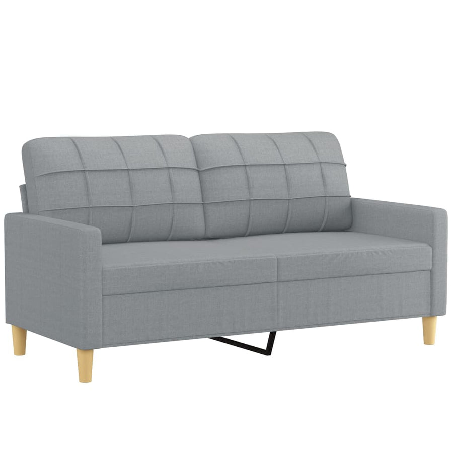 Tweezitsbank Met Sierkussens Stof 140 cm Lichtgrijs