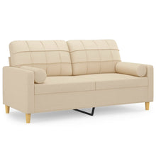 Tweezitsbank Met Sierkussens Stof Kleurig 140 cm Crème