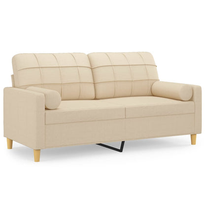 Tweezitsbank Met Sierkussens Stof Kleurig 140 cm Crème