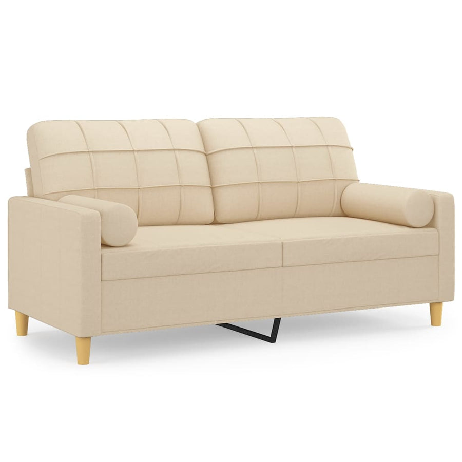 Tweezitsbank Met Sierkussens Stof Kleurig 140 cm Crème