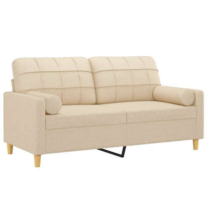Tweezitsbank Met Sierkussens Stof Kleurig 140 cm Crème