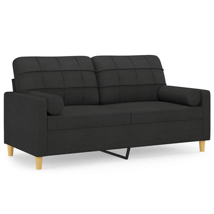 Tweezitsbank Met Sierkussens Stof 140 cm Zwart