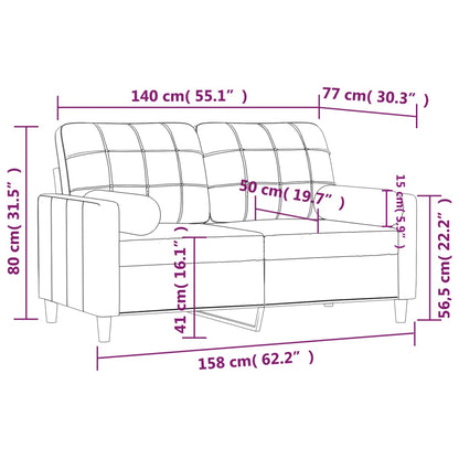 Tweezitsbank Met Sierkussens Stof 140 cm Zwart