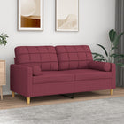 Tweezitsbank 140 cm stof wijnrood