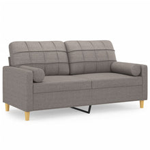 Tweezitsbank Met Sierkussens Stof 140 cm Taupe