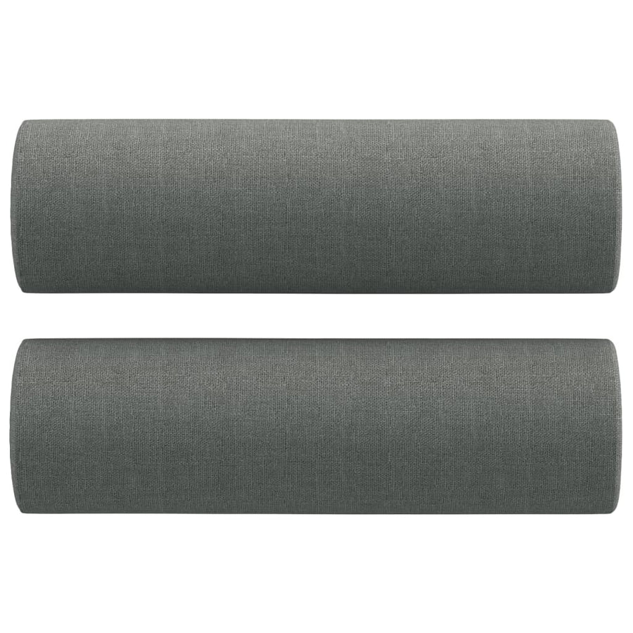 Driezitsbank met sierkussens 180 cm stof donkergrijs 180 cm Donkergrijs